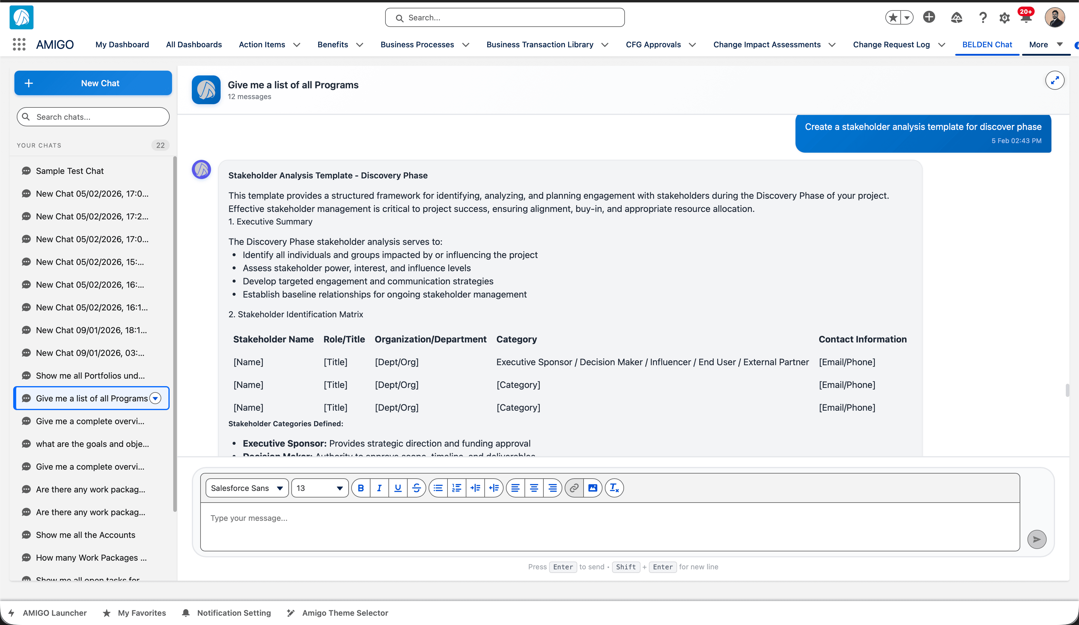 AMIGO AI Messenger stakeholder summary