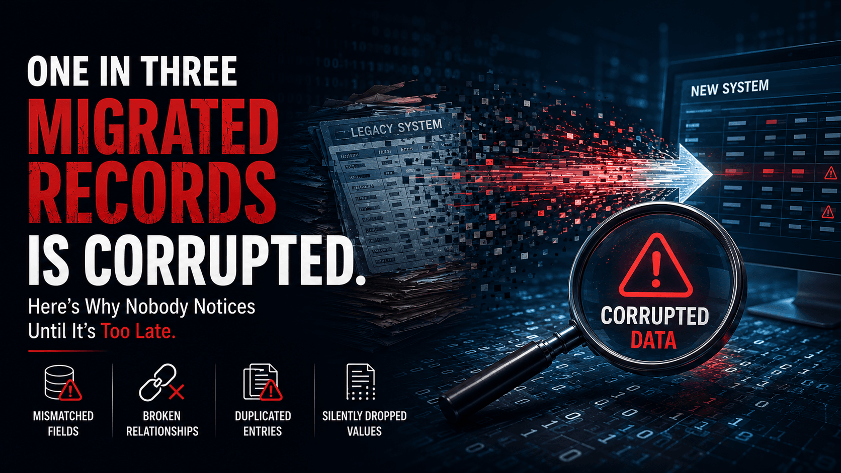 One in Three Migrated Records Is Corrupted. Here's Why Nobody Notices Until It's Too Late.